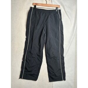 Grayson Threads Black Nylon Track Pants White Side Stripe Mens Medium 32x28